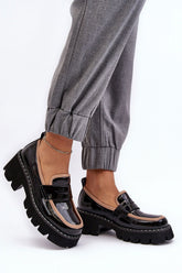 Mocassins en cuir pour femme - Noir